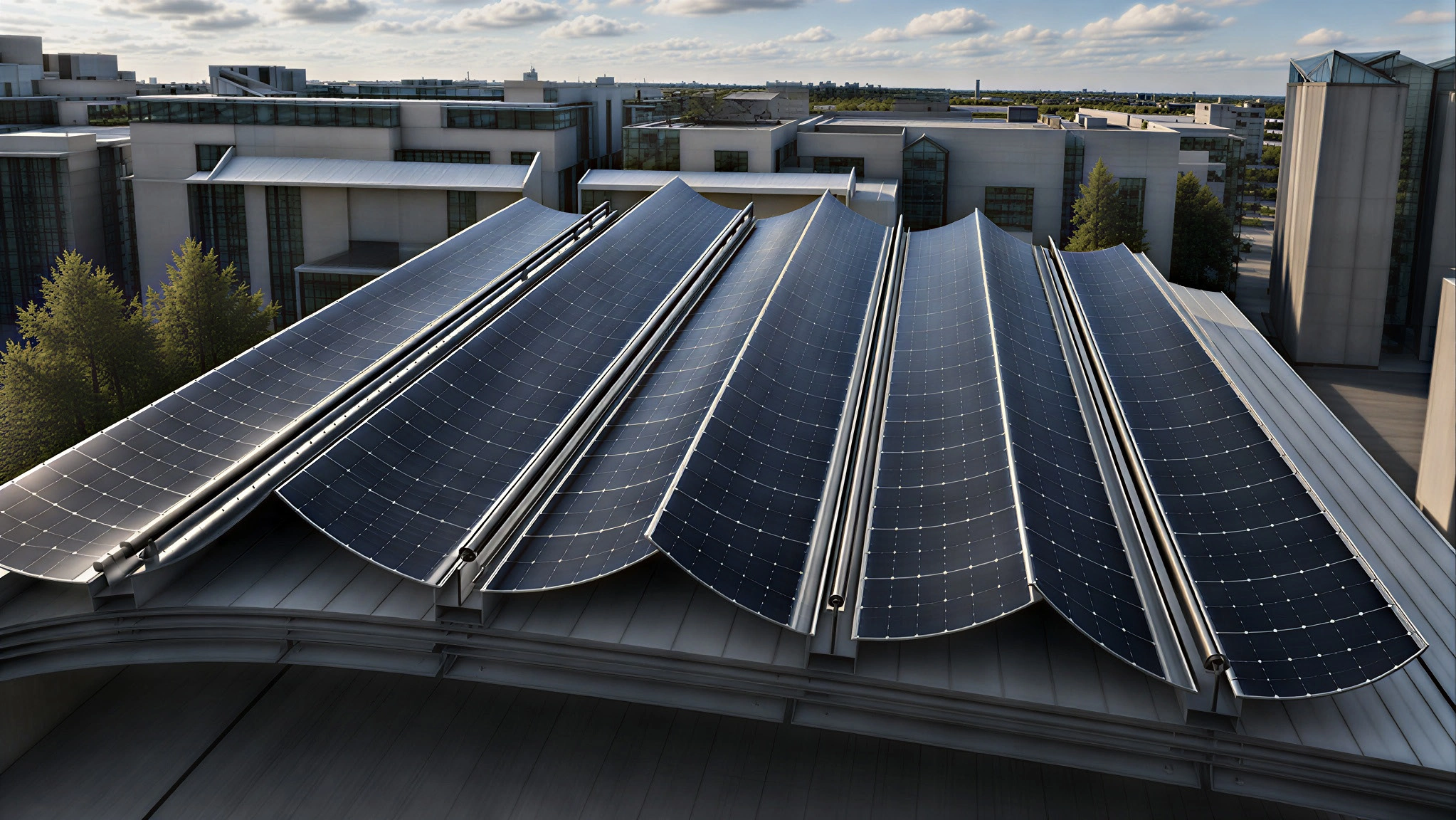 Roof perspective: Solar collection becomes part of the roof’s form.